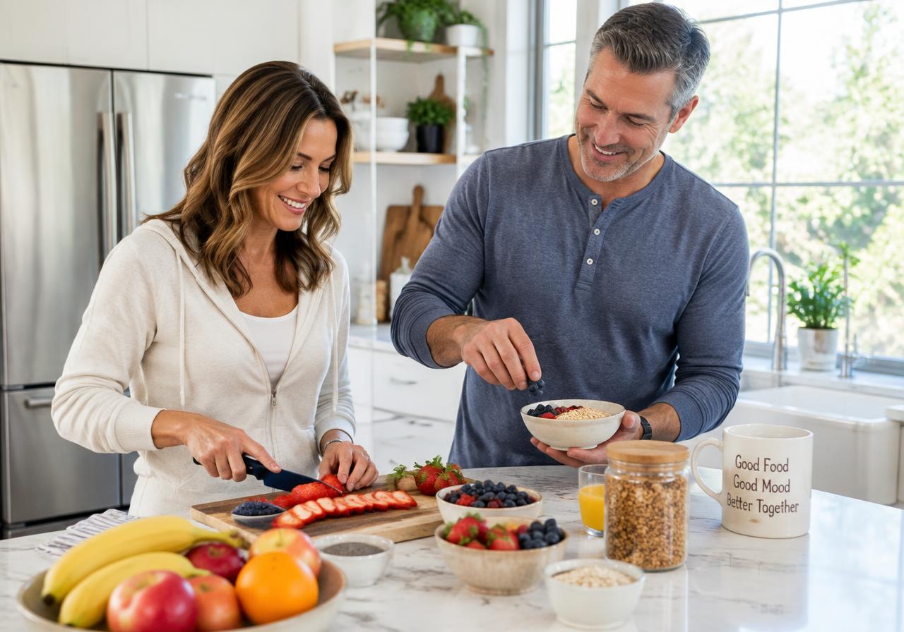 Adults enjoying a healthy breakfast